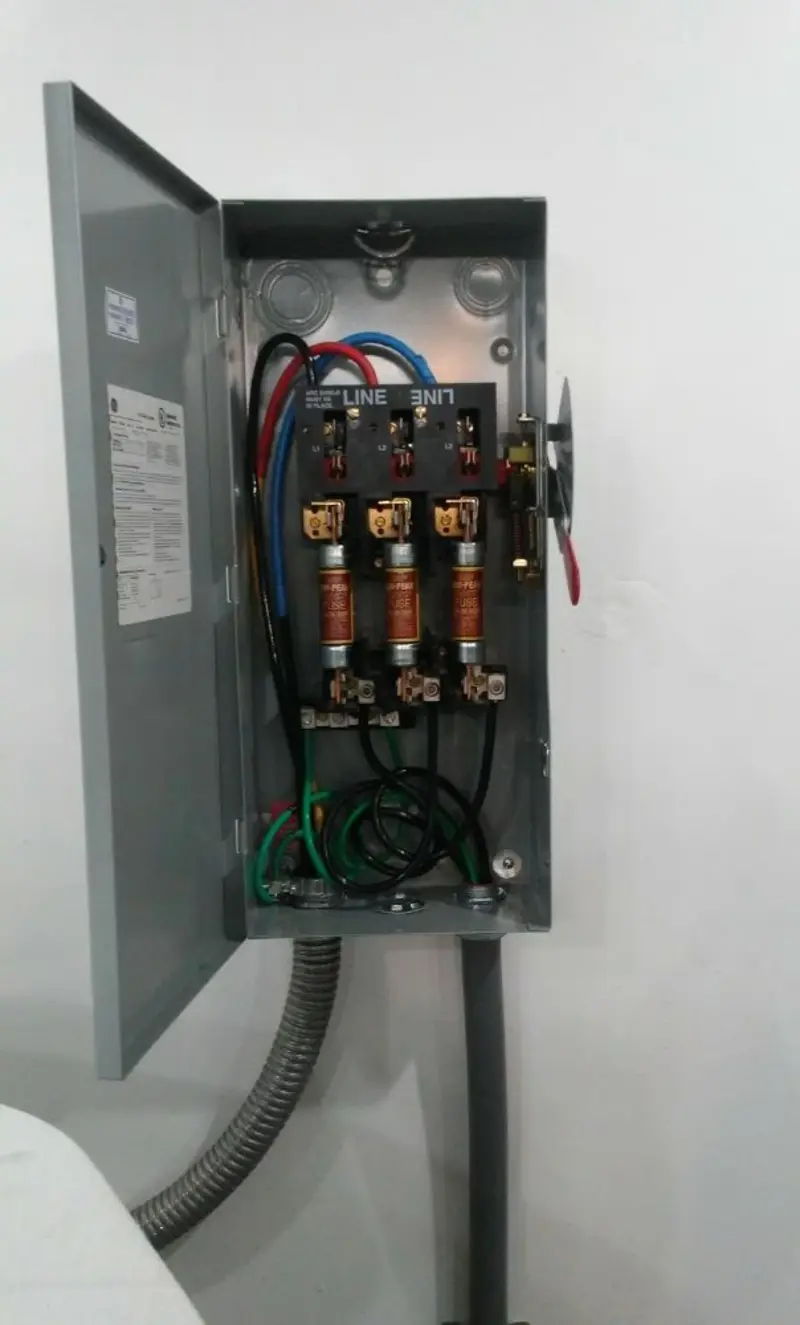 Three-phase disconnect switch installed for Electrical Wiring & Rewiring in Reading